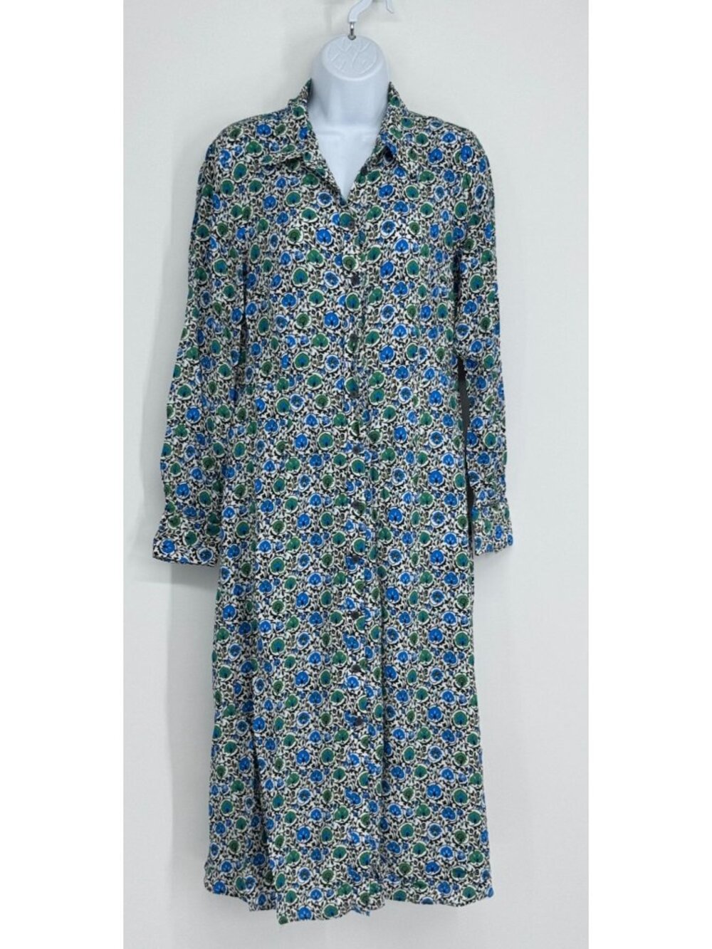 Boden Women's 10 Floral Button-Down Midi Shirt Dress Cottage Casual Career